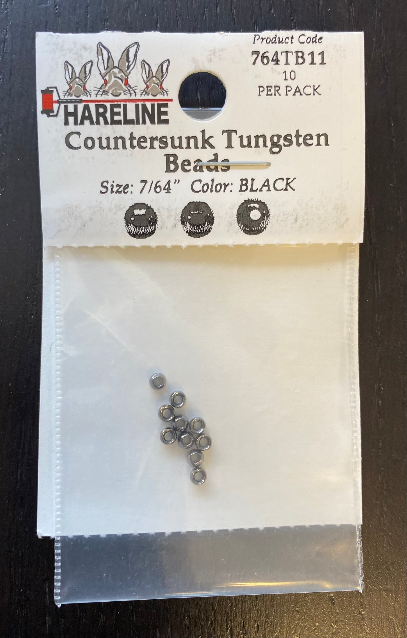 Countersunk Tungsten Beads by HARELINE 7/64"
