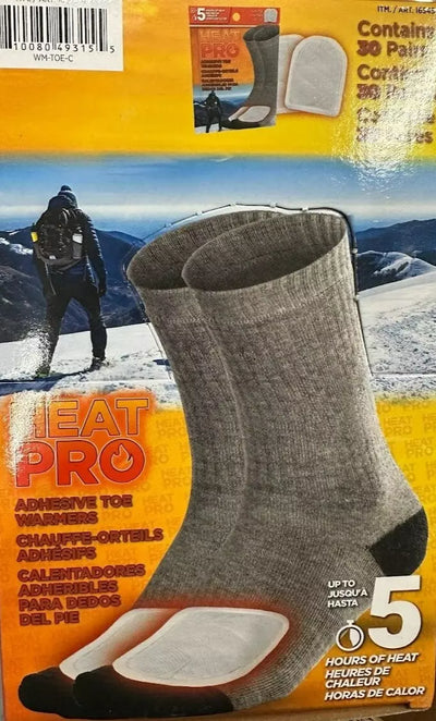 Heat Pro Adhesive Toe Warmers 5 Hours Of Heat 30 Pairs (60 total foot Hotties